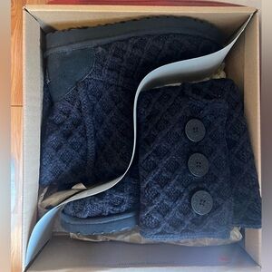 UGG Black Cable-Knit Tall Boot